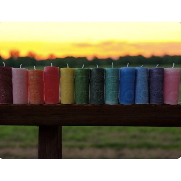Naturalaus palmių vaško žvakės. Zodiakas.